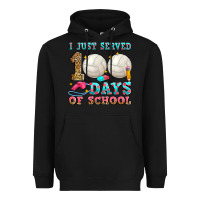 Black i just served 100 days of school volleyball Heavyweight Hoodie - Zillion Design Studio