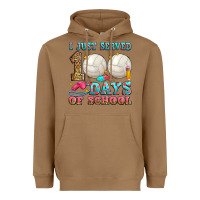 Toasted Coconut i just served 100 days of school volleyball Heavyweight Hoodie - Zillion Design Studio