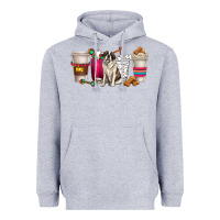 Heather Grey st. bernard dog coffee cups Heavyweight Hoodie - texasbilliewilder