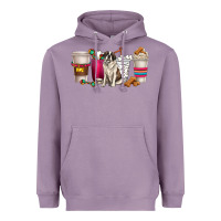 Lavender st. bernard dog coffee cups Heavyweight Hoodie - texasbilliewilder