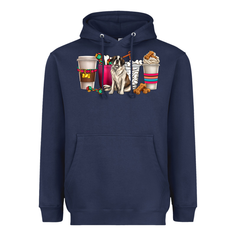 St. Bernard Dog Coffee Cups Heavyweight Hoodie by texasbilliewilder | Teevron