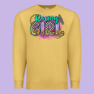 Racing Girl Premium Sweatshirt Designed By Zillion Design Studio