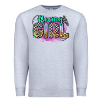 Heather Grey racing girl Premium Sweatshirt - Zillion Design Studio