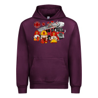 Mauve Wine fire truck gnomes Urban Hoodie - Artiststas