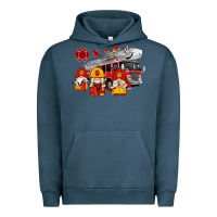 Pigment Midnight Navy fire truck gnomes Urban Hoodie - Artiststas