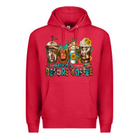 Cardinal moody before coffee longhaired cow coffee Premium Hoodie - Jasminsmagicworld