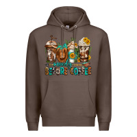 Coffee moody before coffee longhaired cow coffee Premium Hoodie - Jasminsmagicworld