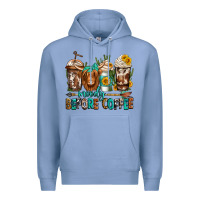 Colony Blue moody before coffee longhaired cow coffee Premium Hoodie - Jasminsmagicworld