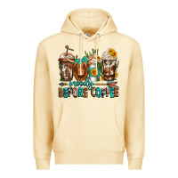 Pina Colada moody before coffee longhaired cow coffee Premium Hoodie - Jasminsmagicworld