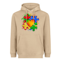 Mushroom autism puzzle pieces heart Heavyweight Hoodie - Zillion Design Studio