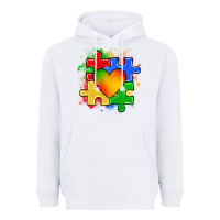 Autism Puzzle Pieces Heart Heavyweight Hoodie | Teevron