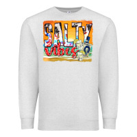 Oatmeal Heather salty vibes Premium Sweatshirt - texasbilliewilder