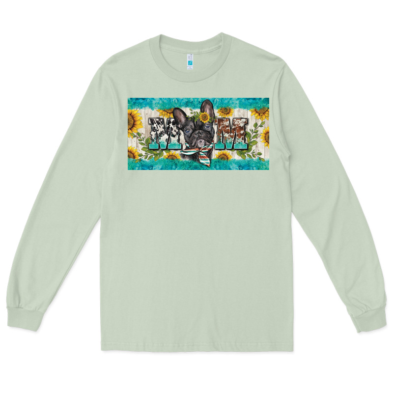 French Bulldog Mom License Plate Template Long Sleeve Tee by BarkalooDesign | Teevron