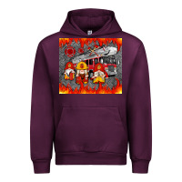 Mauve Wine fire truck gnomes Urban Hoodie - Artiststas