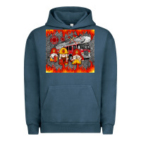 Pigment Midnight Navy fire truck gnomes Urban Hoodie - Artiststas