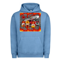 Pigment Pebble Blue fire truck gnomes Urban Hoodie - Artiststas
