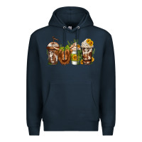Navy longhaired cow coffee Premium Hoodie - Jasminsmagicworld
