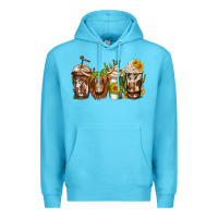 Ocean Blue longhaired cow coffee Premium Hoodie - Jasminsmagicworld