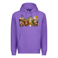Purple longhaired cow coffee Premium Hoodie - Jasminsmagicworld