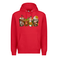 Red longhaired cow coffee Premium Hoodie - Jasminsmagicworld