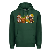 Sports Green longhaired cow coffee Premium Hoodie - Jasminsmagicworld