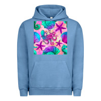 Pigment Pebble Blue summer beach seamless pattern Urban Hoodie - BundleAndBundleShop