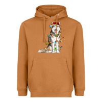 Meerkat Husky Christmas Lights Heavyweight Hoodie - RanaPortraitStore
