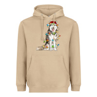Mushroom Husky Christmas Lights Heavyweight Hoodie - RanaPortraitStore