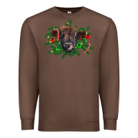 Chestnut Christmas highland calf Premium Sweatshirt - RanaPortraitStore