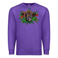 Purple Christmas highland calf Premium Sweatshirt - RanaPortraitStore
