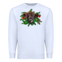 White Christmas highland calf Premium Sweatshirt - RanaPortraitStore