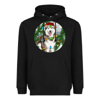 Black husky and farm ornament Heavyweight Hoodie - RanaPortraitStore