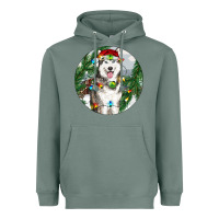 Sage husky and farm ornament Heavyweight Hoodie - RanaPortraitStore