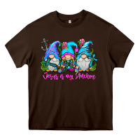 Chocolate Brown Jesus Is My Anchor Heavy Core Tee - CowhideDigitalArt
