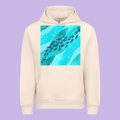 Fish And Sea Seamless Pattern Urban Hoodie Designed By Bundleandbundleshop
