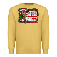 Antique Gold all i want for christmas is a cow highland calf Premium Sweatshirt - RanaPortraitStore