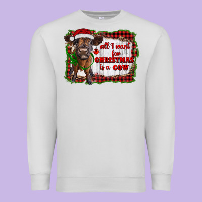 All I Want For Christmas Is A Cow Highland Calf Premium Sweatshirt Designed By Ranaportraitstore
