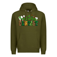Army Green st patricks day one lucky dentist Premium Hoodie - AdoDesignShop
