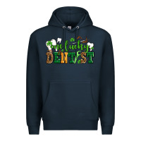 Navy st patricks day one lucky dentist Premium Hoodie - AdoDesignShop