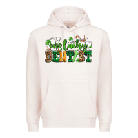 Pale Pink st patricks day one lucky dentist Premium Hoodie - AdoDesignShop