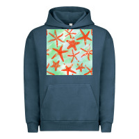 Pigment Midnight Navy starfish seamless pattern Urban Hoodie - BundleAndBundleShop
