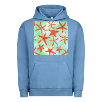 Pigment Pebble Blue starfish seamless pattern Urban Hoodie - BundleAndBundleShop