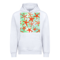 White starfish seamless pattern Urban Hoodie - BundleAndBundleShop