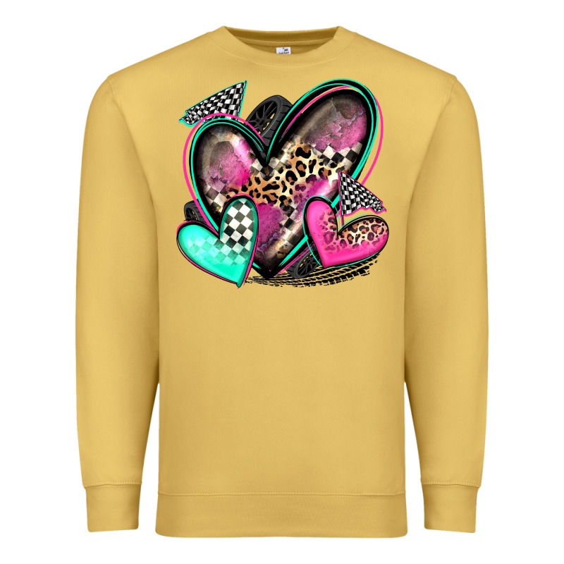 Race Hearts Premium Sweatshirt by Zillion Design Studio | Teevron