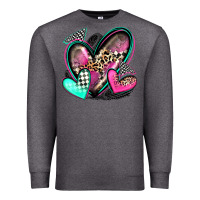 Charcoal Heather race hearts Premium Sweatshirt - Zillion Design Studio