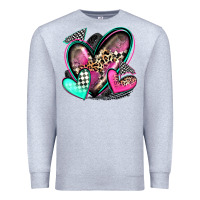 Heather Grey race hearts Premium Sweatshirt - Zillion Design Studio