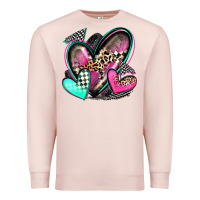 Pale Pink race hearts Premium Sweatshirt - Zillion Design Studio