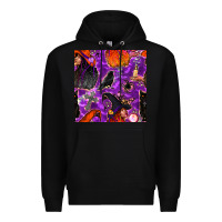 Black halloween witch seamless pattern Premium Hoodie - BundleAndBundleShop