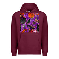 Burgundy halloween witch seamless pattern Premium Hoodie - BundleAndBundleShop