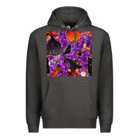 Charcoal Heather halloween witch seamless pattern Premium Hoodie - BundleAndBundleShop